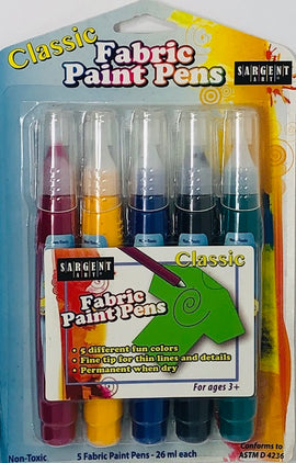 Sargent Art, Fabric Paint Pens, 5 colours