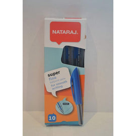 Nataraj, Pen, Ballpoint, Superfine, 0.7mm, Single Pen, BLUE