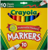 Crayola Markers, Broad Line, Assorted Colours, 10 Count