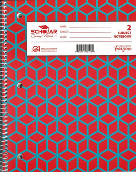 Scholar, 2 Subject Spiral Bound Notebook