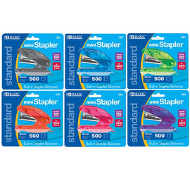 BAZIC, Mini Stapler, With Staples, Assorted Colours