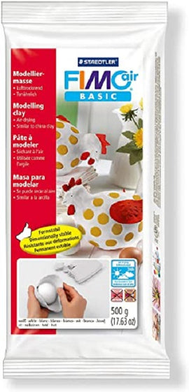 Staedtler Modelling Clay, Fimo Air Basic, WHITE, 500g