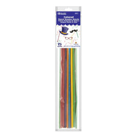 BAZIC Round Multi-Colored Wooden Dowel, 3/16"x 12", (15/Bag)