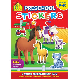 School Zone Preschool Stickers Book Ages 3-6