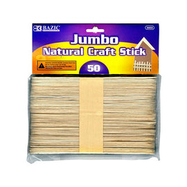 BAZIC, Jumbo Natural Craft Stick, 50count