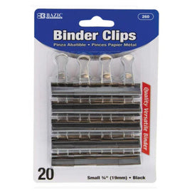 BAZIC Binder Clip Small, 3/4" Black, 20ct