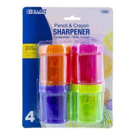 BAZIC Single Hole Sharpener with Round Receptacle (4/pack)