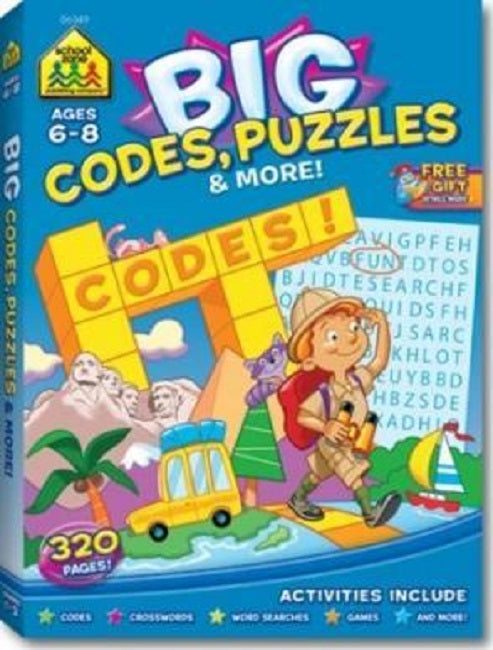 School Zone Big Codes, Puzzles and More Workbook Ages 6-8