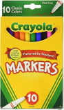Crayola Markers, Fine Line, Assorted Colours, 10 Count