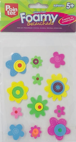 Pointer, Glitter Foam Stickers, Flowers