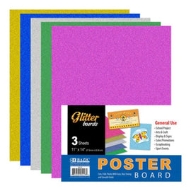 BAZIC Glitter Poster Board, 11" X 14" (3/Pack)
