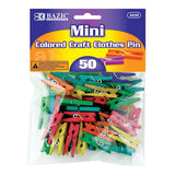 BAZIC, Mini Colored Clothes Pin, 50count