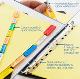 BAZIC Canary Paper Dividers with 5-Insertable Color Tabs