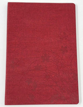 Embossed Softcover Diary, 10x 6.5in, Ruled Sheets - RED