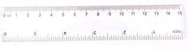 Omega Plastic Ruler, Transparent, Small, 6inches / 15cm