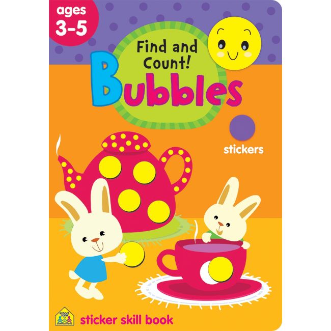 School Zone Find and Count! Bubbles Sticker Skill Book Ages 3-5