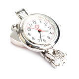 PURPLE Nurses Pocket Watch, Stainless Steel Quartz with Clip, HEART PATTERN