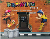 Winners, Drawing Book, 10x8, 24 sheets, Assorted Patterns (Dinosaurs, Robots, Skateboards)