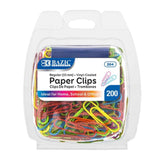 BAZIC, Color Paper Clips, Regular Size, 33mm, 200count