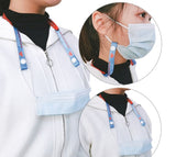Face Mask Lanyard, Button Secure, RED,BLACK AND WHITE
