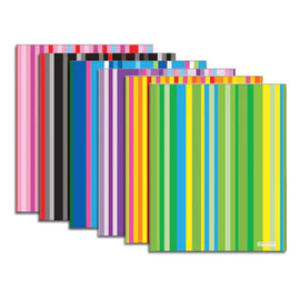 BAZIC Poly Portfolio, Stripes, Two Pocket Folder