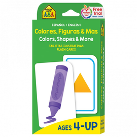 School Zone Bilingual Colors, Shapes and More Flash Cards Ages 4-Up