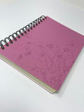 Purple Embossed Hardcover Spiral Bound Notebook, Ruled Sheets, 8 x 5.5 in
