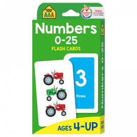 School Zone Numbers 0-25 Flash Cards 0-25 Ages 4-6