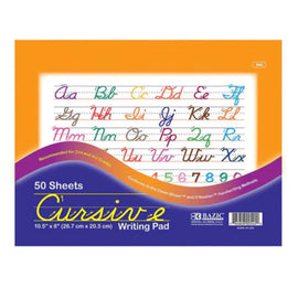 BAZIC Cursive Writing Pad, 10.5" X 8", 50 count