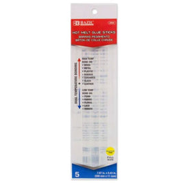 BAZIC Dual Temp. Full Size Hot Melt Glue Stick, 7.87" x 0.43" (5 per pack)