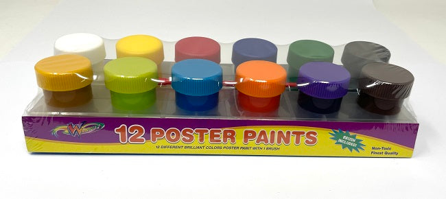 Winners, Poster Paint, 12 Ct, With Paintbrush