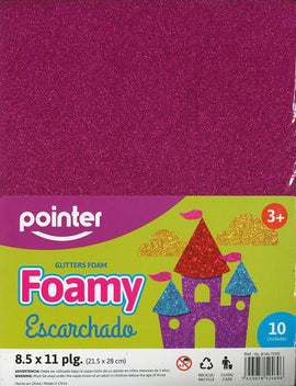 Pointer, Glitter Foam Sheets, PINK, 10 sheets