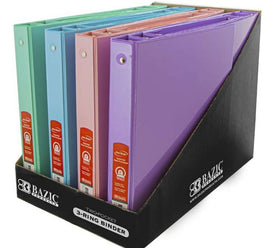 BAZIC 1" Asst. Pastel Color 3-Ring View Binder w/ 2-Pockets