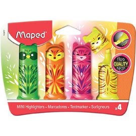 Maped Neon Highlighter, Mini Friends, 4ct
