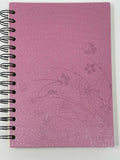 Purple Embossed Hardcover Spiral Bound Notebook, Ruled Sheets, 8 x 5.5 in