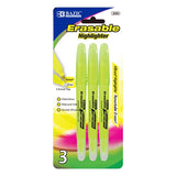 BAZIC, Highlighter, Yellow Erasable, 3count