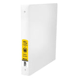 BAZIC 1" White 3-Ring Binder w/ 2-Pockets