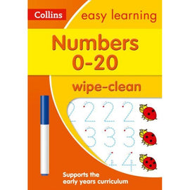 Collins Easy Learning Wipe Clean, Numbers 0-20 Ages 3-5, BY Collins UK