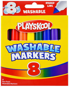 Playskool Markers, Washable, 8ct