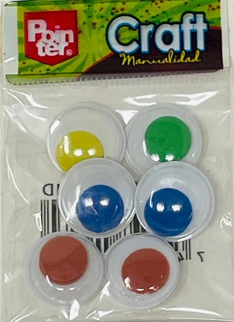 Pointer Googly Eyes, SIZE 5 (XL), Assorted Colours