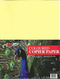 Coloured Copy Paper, Letter Size 8.5x11, 100 sheets per pack, YELLOW