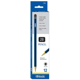 BAZIC 2B Premium Wood Pencil, Box of 12