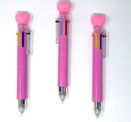6 Colour Retractable Ballpoint Pen, HEART