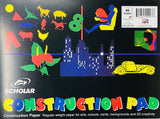 Scholar Construction Pad, 9" x 12", 48 pages, assorted colours