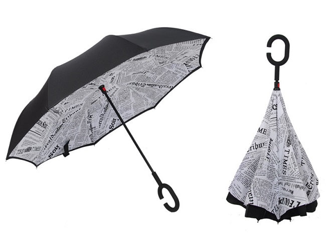 Automatic Inverted Umbrella, Black & White Print