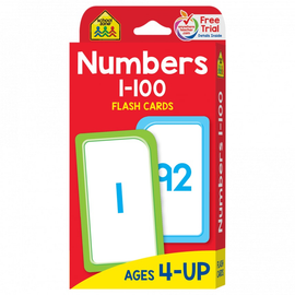 School Zone Numbers 1-100 Flash Cards Ages 4-Up