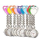 YELLOW Nurses Pocket Watch, Stainless Steel Quartz with Clip, HEART PATTERN
