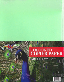 Coloured Copy Paper, Letter Size 8.5x11, 100 sheets per pack, GREEN