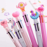 6 Colour Retractable Ballpoint Pen, HEART