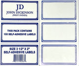 Self Adhesive Label, White with Blue Border, Size:3.5" x 2", 100 per pack
